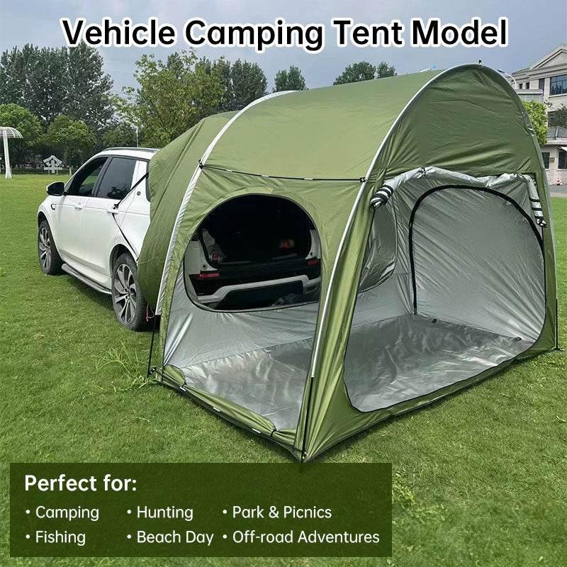 Unlock Adventure: Your Car Camping Tent Awaits! Gear up for unforgettable outdoor experiences with our Green and Black Car Camping Tent. Designed for convenience and durability - Estalios