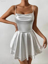 Outfitgirl Fashion Sexy Sling Open Back Tied Short Dress - Estalios