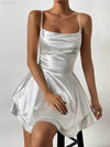 Outfitgirl Fashion Sexy Sling Open Back Tied Short Dress - Estalios