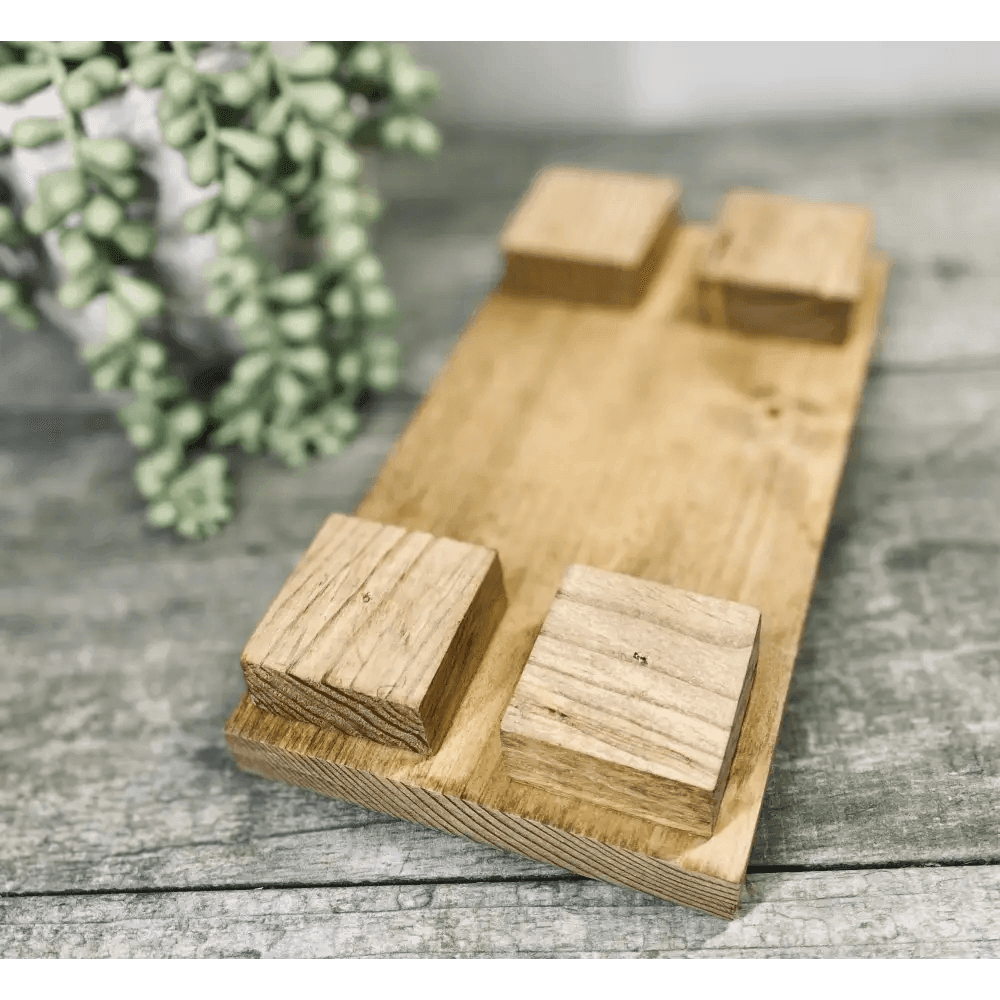 Rustic Wooden Riser for Soap and Plants Display - Estalios