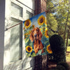 Watercolor Dog Sunflower Flag: Unleash the Joy! Here is the Product Description you Requested: Brighten your Garden with our Charming Watercolor Dog Sunflower Flag, - Estalios
