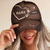 Personalized Classic Cap with Grandpa Dad Kids Handprints - Estalios