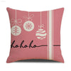 Pink Cartoon Christmas Linen Pillowcase for Sofa Decor - Estalios