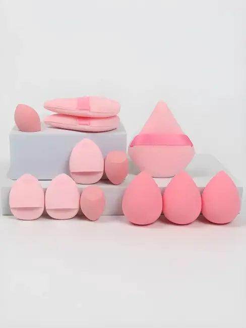 Pink Makeup Sponge Set - 12-Piece for Flawless Blending - Estalios