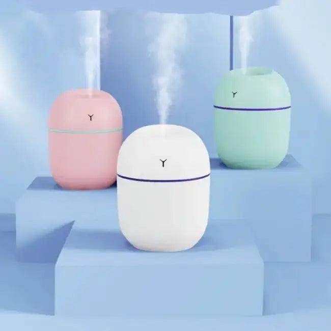 Pink Portable Ultrasonic Humidifier and Essential Oil Diffuser for Relaxing Aromatherapy - Estalios
