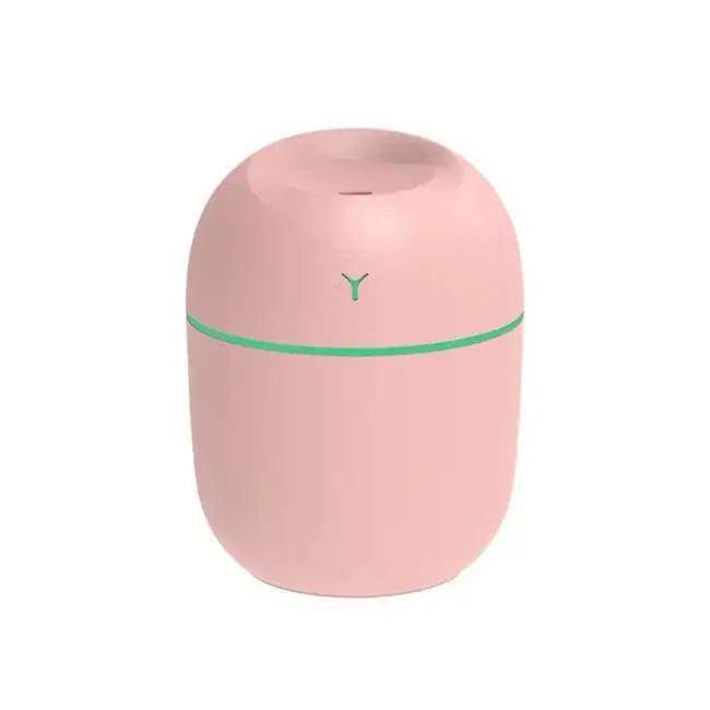 Pink Portable Ultrasonic Humidifier and Essential Oil Diffuser for Relaxing Aromatherapy - Estalios