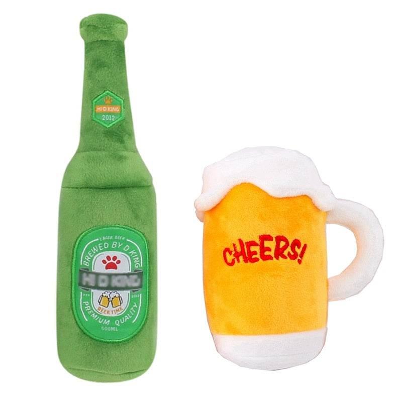 Pawsome Plush Pints: Fetching Fun For Fido! Get ready for a tail-wagging good time with our Plush Beer Mug and Bottle - Estalios