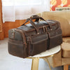 Polare 23" Retro Full Grain Cowhide Leather Duffel Bag - Stylish Gym & Weekend Luggage (42L)