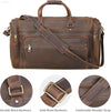Polare 24" Retro Full Grain Leather Duffel Bag - Stylish Weekender Travel Luggage with Durable YKK Metal Zippers