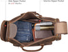 Polare 24" Retro Full Grain Leather Duffel Bag - Stylish Weekender Travel Luggage with Durable YKK Metal Zippers