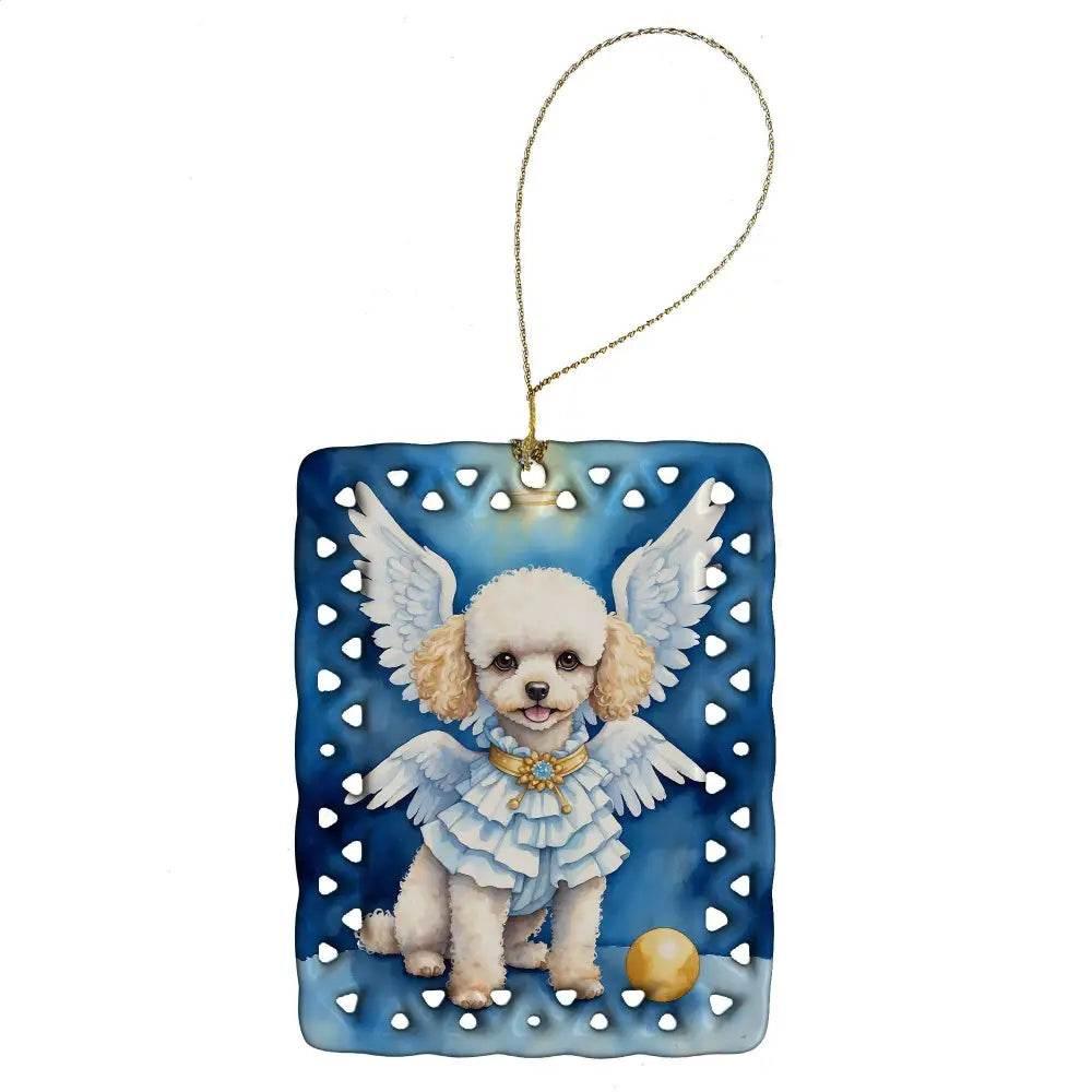 Poodle My Angel Porcelain Ornament for Unique Holiday Decor - Estalios