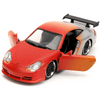 Blaze your Own Trail: Orange Porsche Gt3 Model Car! Unleash your Inner Speed Demon with this Stunning Orange and Silver Porsche 911 - Estalios