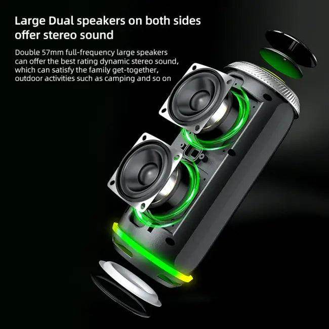 Portable 16W Bluetooth Speaker with LED and Waterproof Design - Estalios