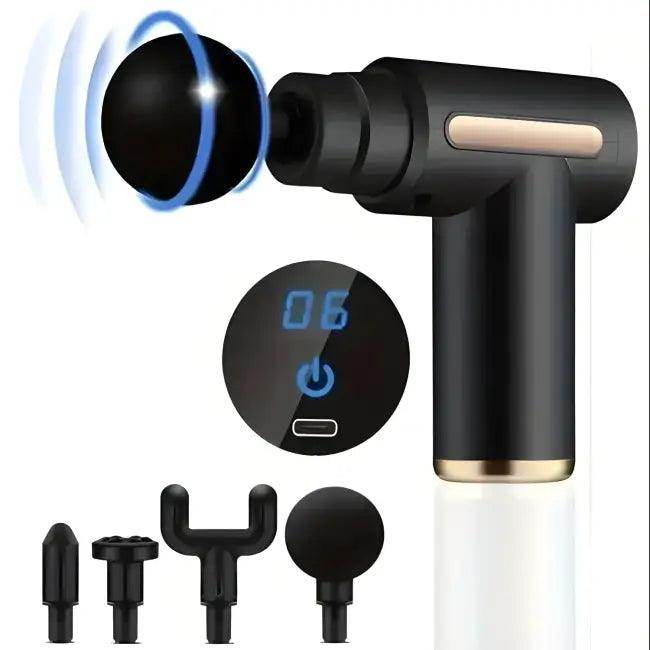 Portable Black Massage Gun with Digital Display Benefits - Estalios