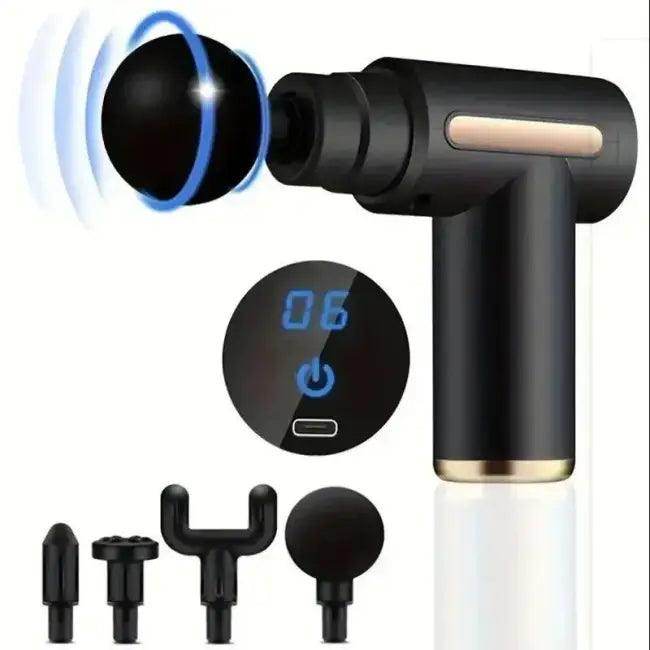 Portable Black Massage Gun with Digital Display Benefits - Estalios