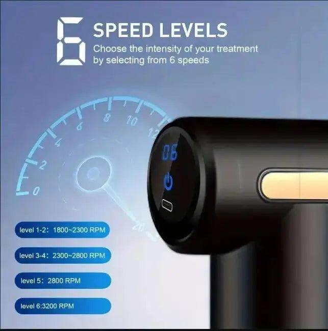 Portable Black Massage Gun with Digital Display Benefits - Estalios
