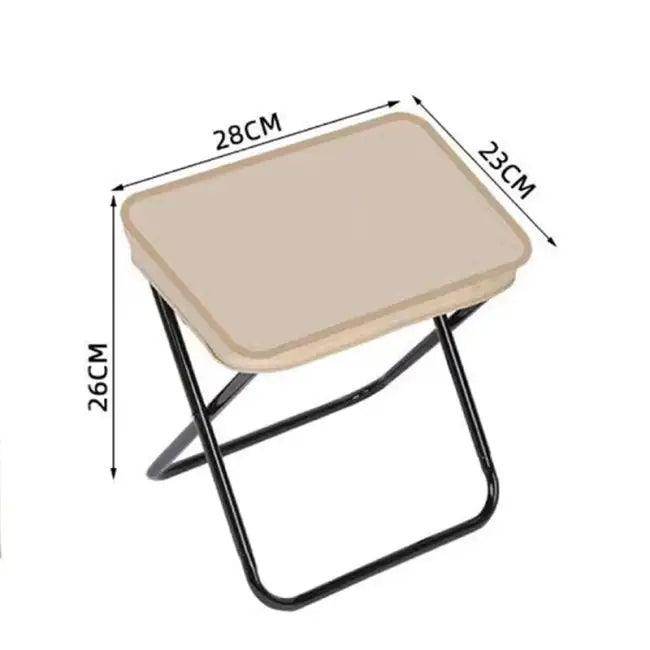 Portable Khaki Folding Stool with Zippered Case for Comfort - Estalios