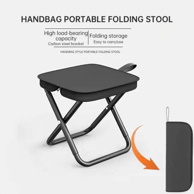 Portable Khaki Folding Stool with Zippered Case for Comfort - Estalios