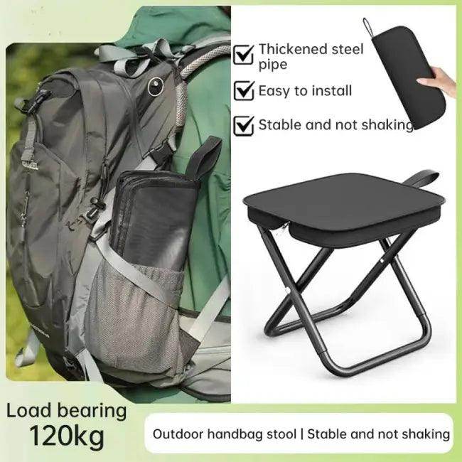 Portable Khaki Folding Stool with Zippered Case for Comfort - Estalios