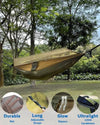Portable Camping Hammock - Double & Single with Mosquito Net, Perfect for Outdoor Adventures & Travel, Includes 2 x 10ft Straps - Estalios