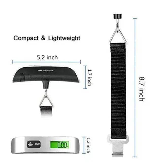 Portable Digital Luggage Scale with LCD Display 110lb Capacity - Estalios
