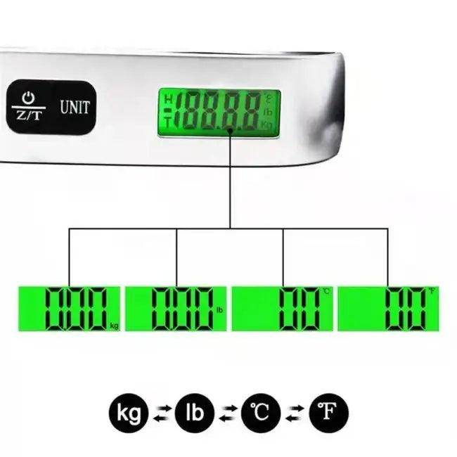 Portable Digital Luggage Scale with LCD Display 110lb Capacity - Estalios