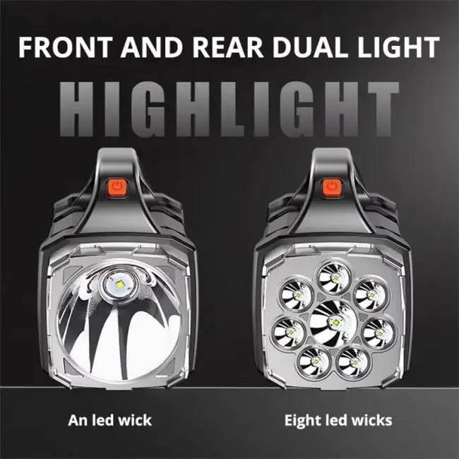 Portable Powerful USB Rechargeable Flashlight Solar LED Light with COB Work Light 4 Gear Charge Mobile Phone Camping Lamp - Estalios