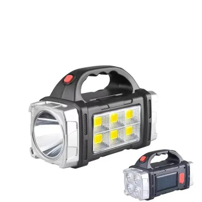Portable Powerful USB Rechargeable Flashlight Solar LED Light with COB Work Light 4 Gear Charge Mobile Phone Camping Lamp - Estalios