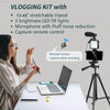 Portable Vlogging Kit with Tripod, Microphone, LED Light - Estalios