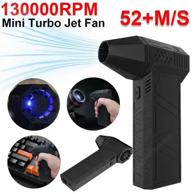 Unleash Cool Power with the Black Mini Turbo Jet Fan - Estalios