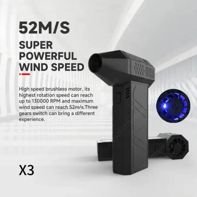 Unleash Cool Power with the Black Mini Turbo Jet Fan - Estalios