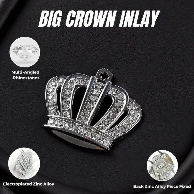 Premium Leather Car Seat Cushion with Elegant Rhinestone Decor - Estalios