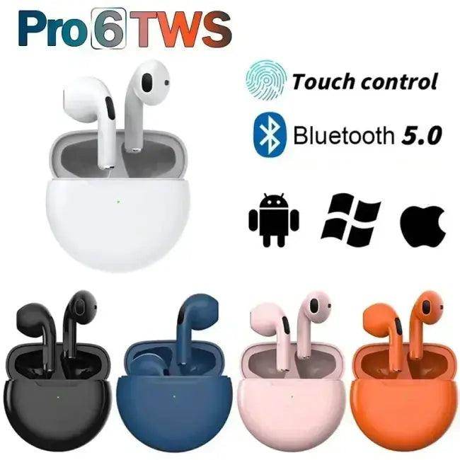 Pro6 Bluetooth Headphones Wireless Earbuds with Charging Case - Estalios