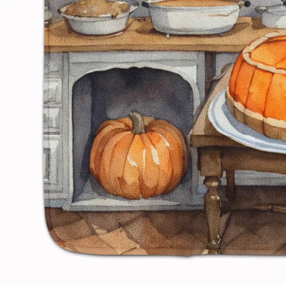 Pug Fall Kitchen Pumpkins Memory Foam Mat for Comfort - Estalios