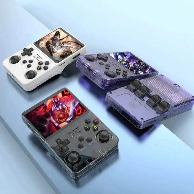 Epic Purple Transparent Gaming Console for Portable Fun - Estalios