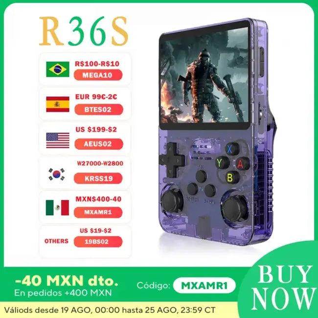 Epic Purple Transparent Gaming Console for Portable Fun - Estalios