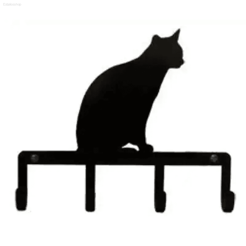 Purr-fect Cat Sitting Key Rack: Stylish Organization Awaits! Here's the Product Description: Organize your Entryway with a Touch - Estalios