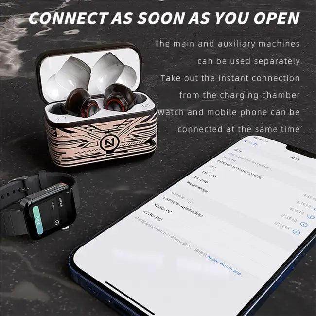 Amp Up Your Vibe with Red Wireless Earbuds and Case - Estalios