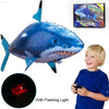 Remote-controlled flying shark toy.