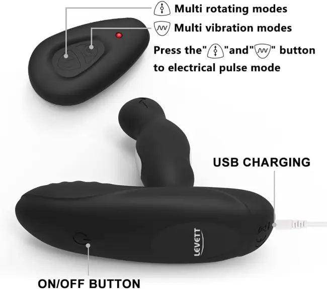 Ultimate Black Prostate Massager with Remote for Pleasure - Estalios