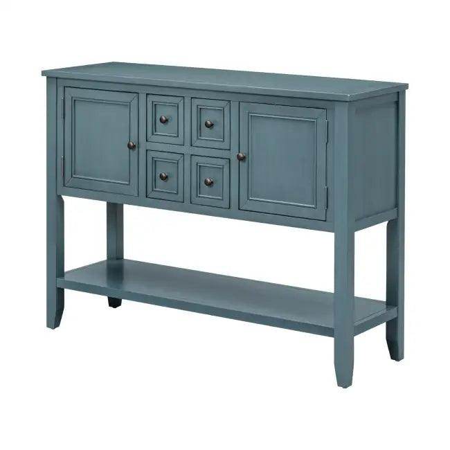 Rexm Cambridge Blue Console Table with Ample Storage - Estalios