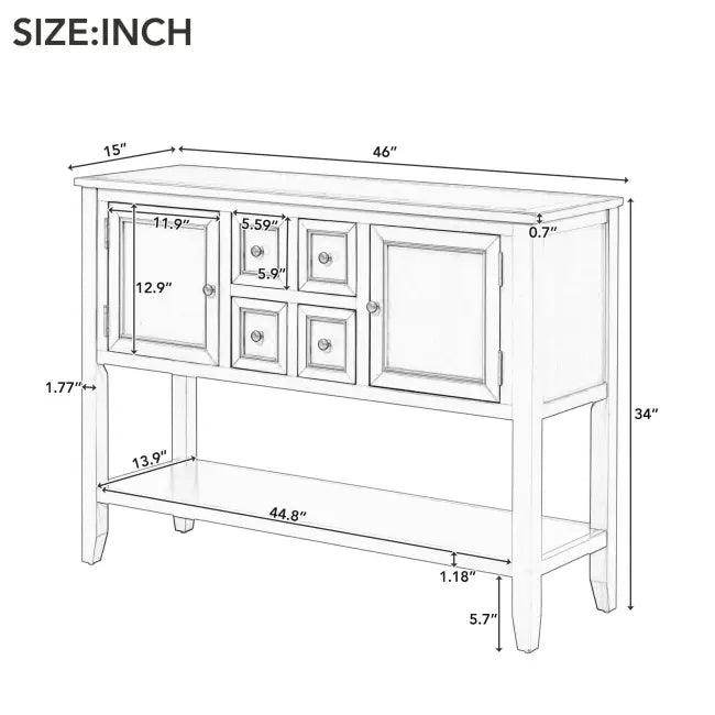 Rexm Cambridge Blue Console Table with Ample Storage - Estalios