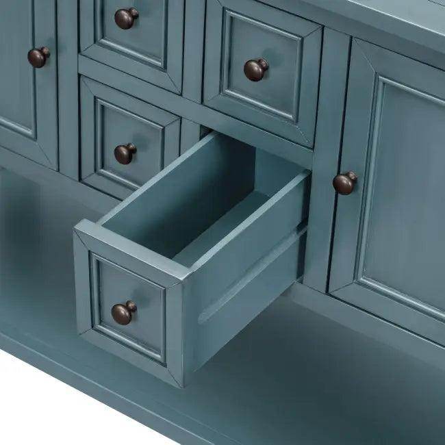 Rexm Cambridge Blue Console Table with Ample Storage - Estalios