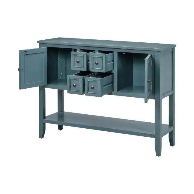Rexm Cambridge Blue Console Table with Ample Storage - Estalios