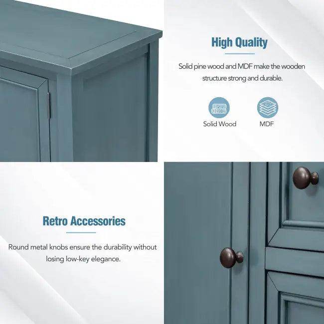Rexm Cambridge Blue Console Table with Ample Storage - Estalios