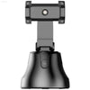 Black smartphone holder with rotating base.