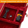 Red velvet guitar case interior.