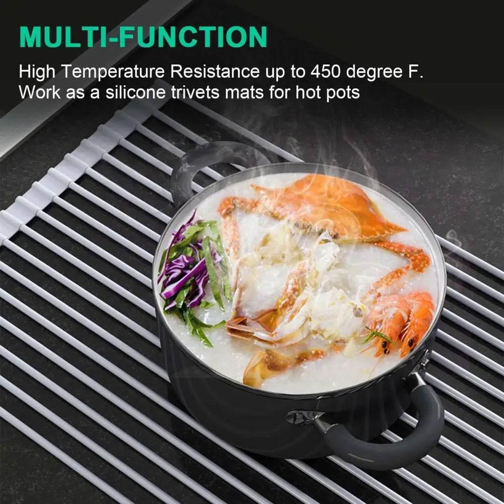 Roll Up Dish Drying Rack Over The Sink Kitchen Drainer - Estalios