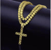 Dazzling Rose Gold Diamond Cross Pendant Necklace for Elegance - Estalios