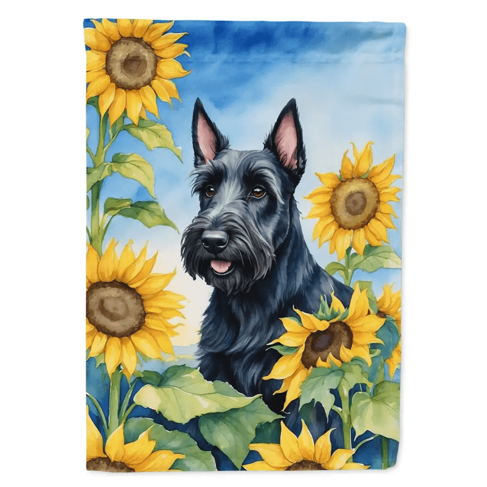 Scottish Terrier Sunflowers Garden Flag: Unleash the Scottie Sunshine! Here is the Product Description you Requested: Brighten your Outdoor Space with this Charming - Estalios